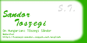 sandor toszegi business card